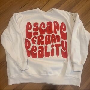 Forever 21 White and Red Graphic Men's Sweater